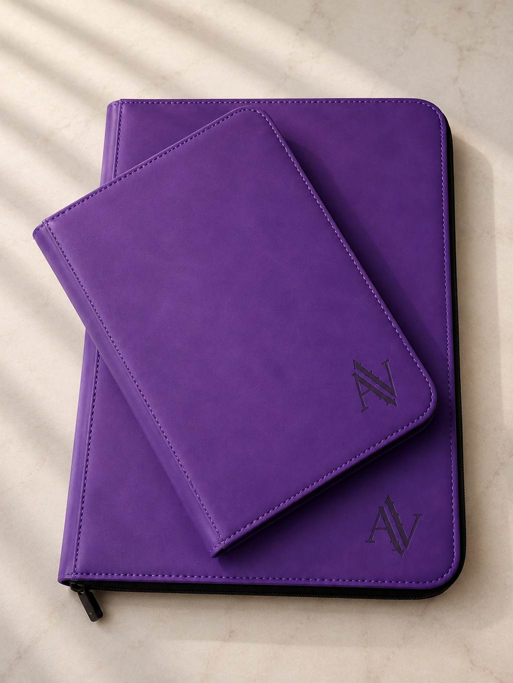 PU Leather Zip 4 Pocket Card Binder — 160 Slots